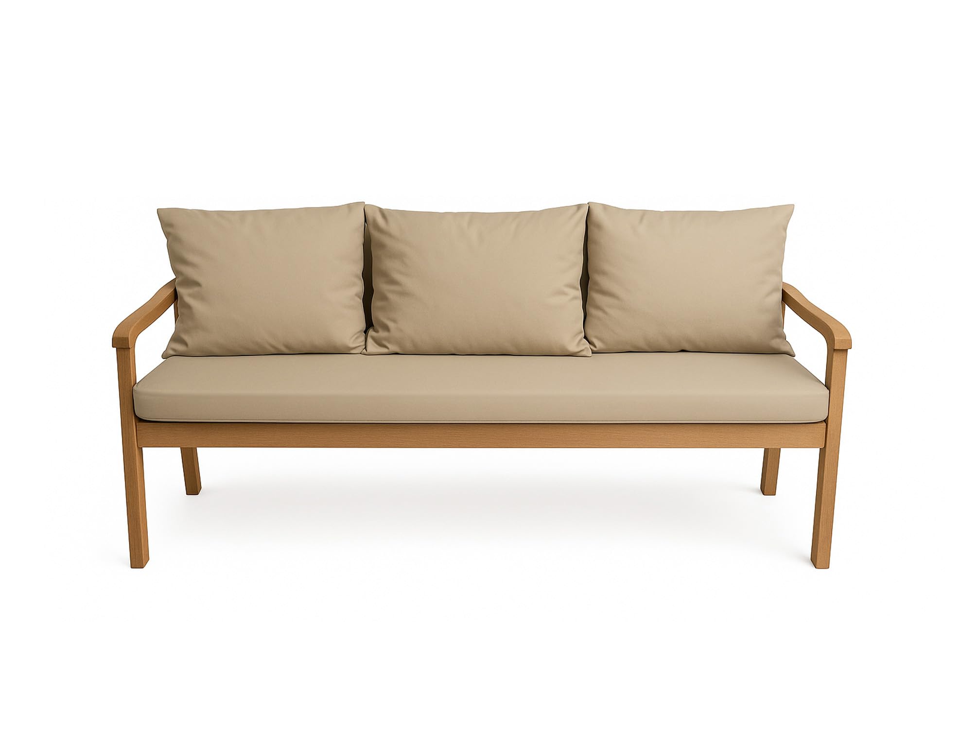 Coussin pour banc de jardin avec dossier – Set – Coussin double face pour balançoire et banc – Disponible en différentes couleurs et tailles (Beige, 140 x 60 x 50 cm)