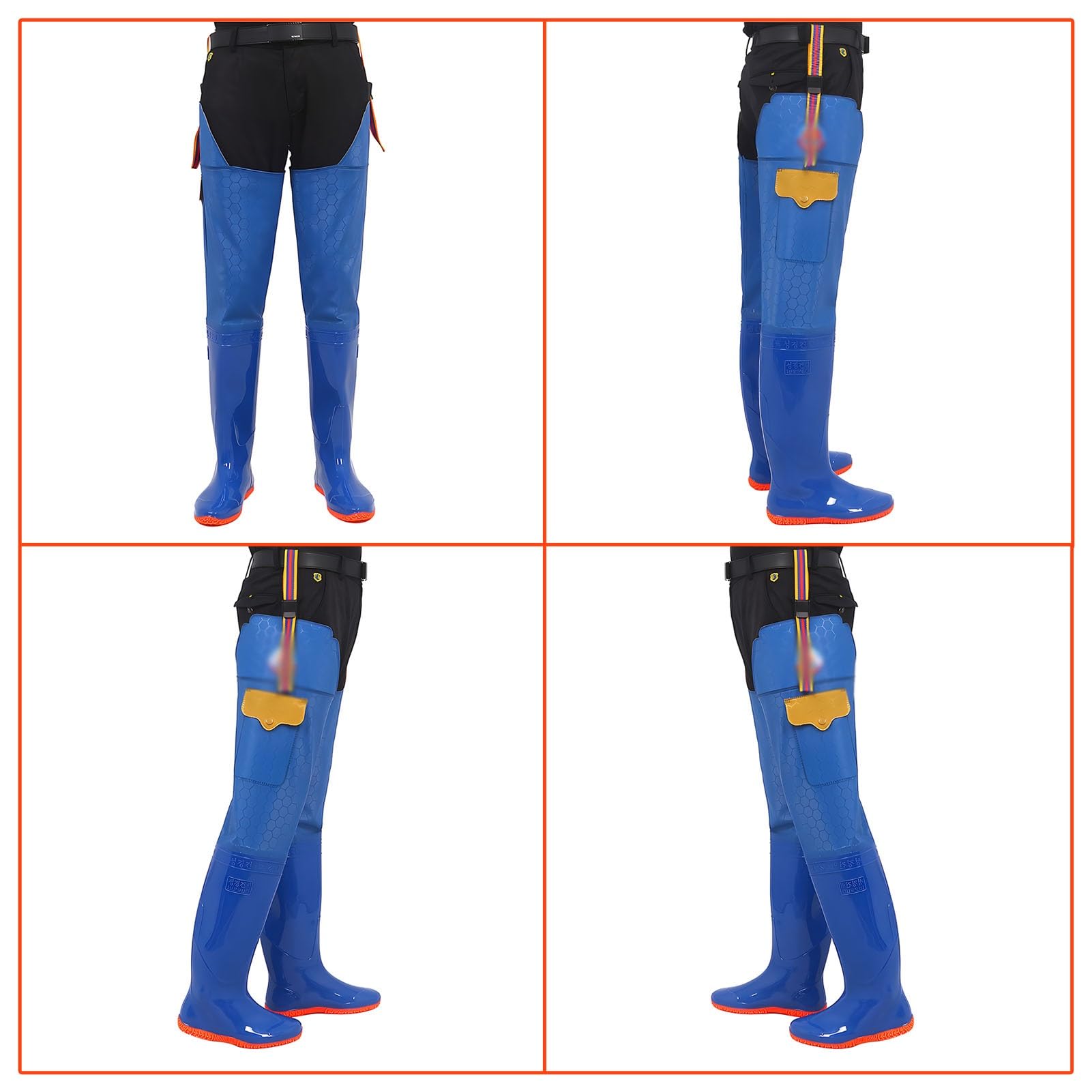 Vadeadores Vadeadores De Cadera para Hombres Y Mujeres, Vadeadores Impermeables para Pesca con Mosca, Botas para Vadear con Suela con Tacos