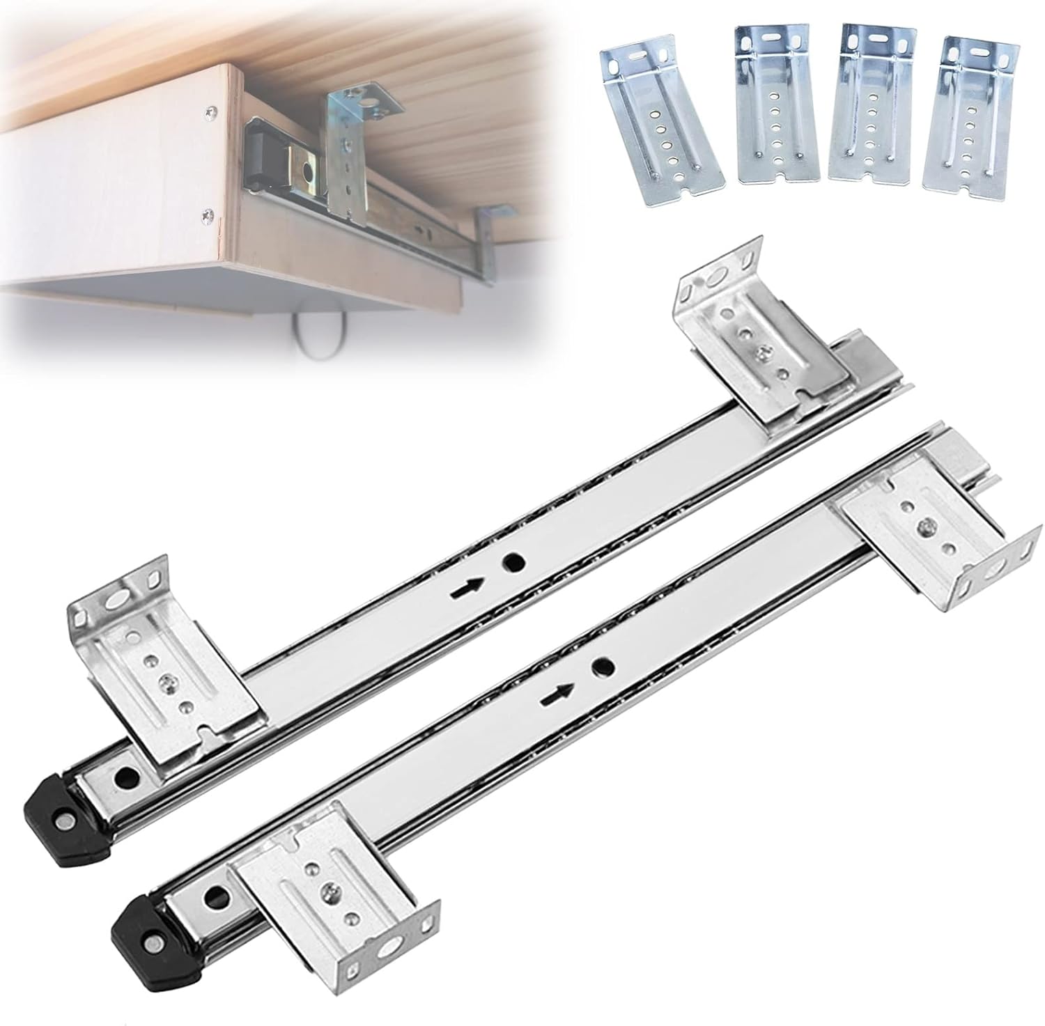 2pcs Heavy Duty Drawer Slides, 35cm Keyboard Tray Guides
