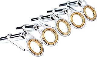 loom tree LOOM TREE® 5X Fishing Rod Tip Guide Ring Set Circle Pole Repair Kit 7 Size Gold-picture-26