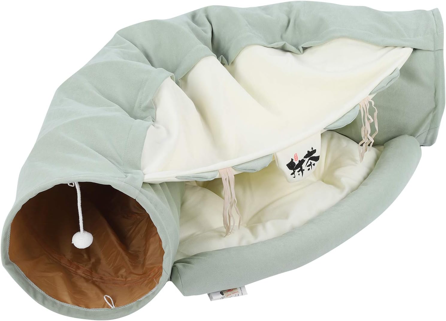 Cat Tunnel, Cat Bed Tube Playground Toys Foldable Detachable Cat Pet Tunnel with Cushion Toy Tunnel for Indoor Kitten Bed for Small Medium Large Kitten, Cat, Puppy, Ferret