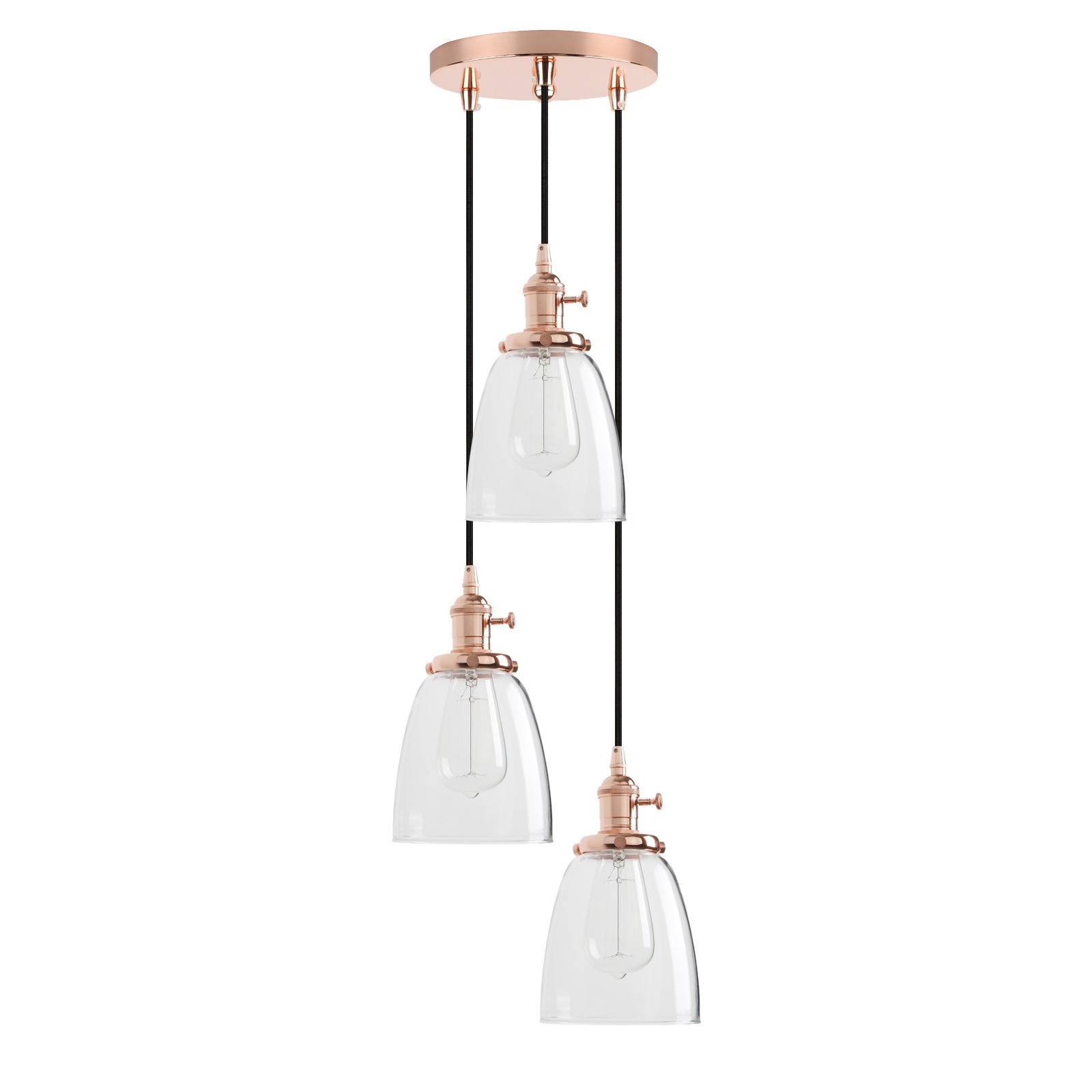 Industrial Vintage Triple Wiselant retro spłukiwana sufit Light 3 światła wiszące światło Liście żyrandol na strych bar do jadalni sypialnia