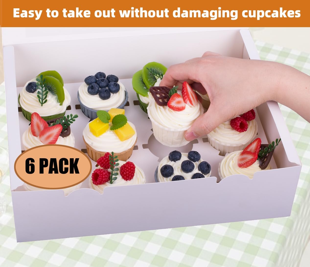 Cupcake Boxes - Hold 12 Cupcakes, Food Grade -3