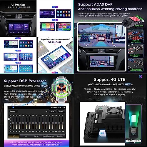 Cámara de respaldo 720P integrada en autorradio Android 12 con reproductor multimedia MP5 6