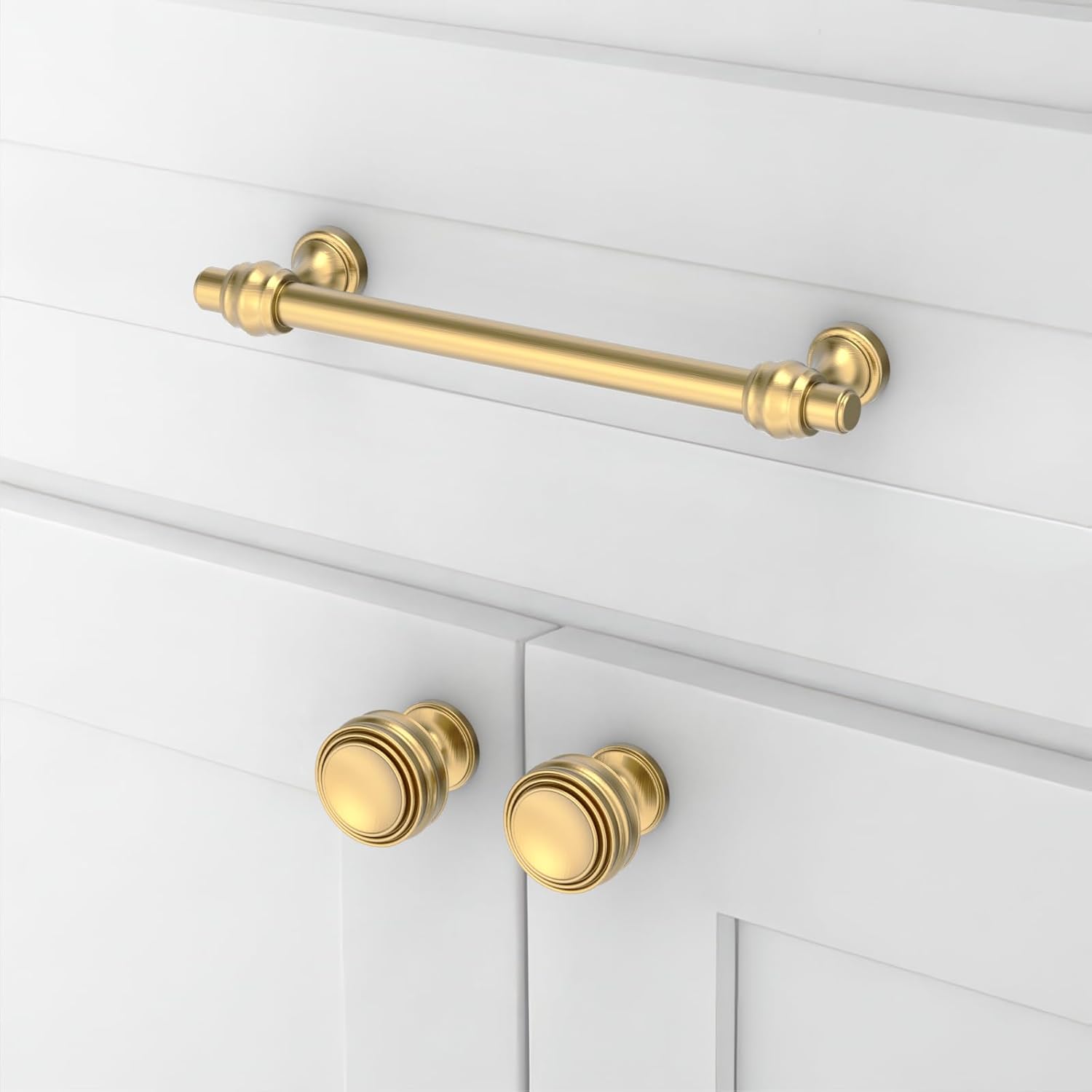 10 Pack Champagne Bronze Cabinet Pulls 5 Inch(128mm) Honey Bronze Kitchen Cupboard Handles Solid Heavy Duty Zinc Alloy Drawer Pulls