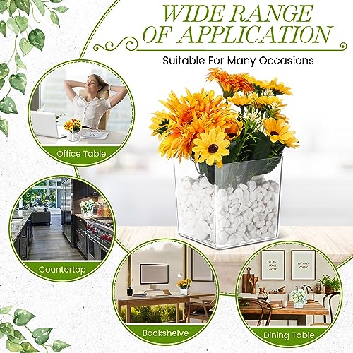 Tioncy TIONCY-BOO-0093 24 Pcs Cube Clear Flower Vase 4'' X 4'' Acrylic Flower Vase Square Acrylic Container Cube Flower Acrylic Vase Decorative Centerpiece thumb #2