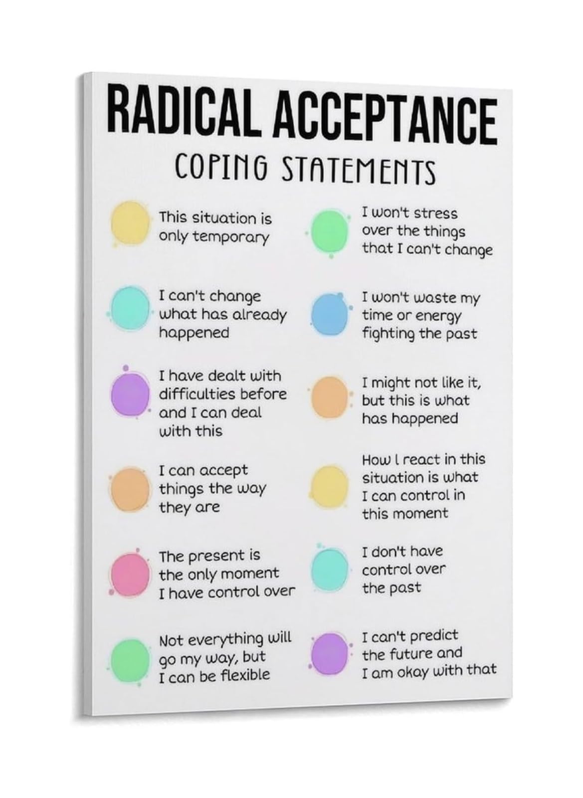 LLBOGRGGN Embrace What Is Radical Acceptance Art Print Serenity Quote for Home Office or Bedroom(Unframed,16X24inch(40X60cm))