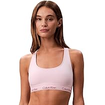 Calvin Klein Donna Bralette Unlined con Fascia con Logo, Rosa (Potpourri), XXS
