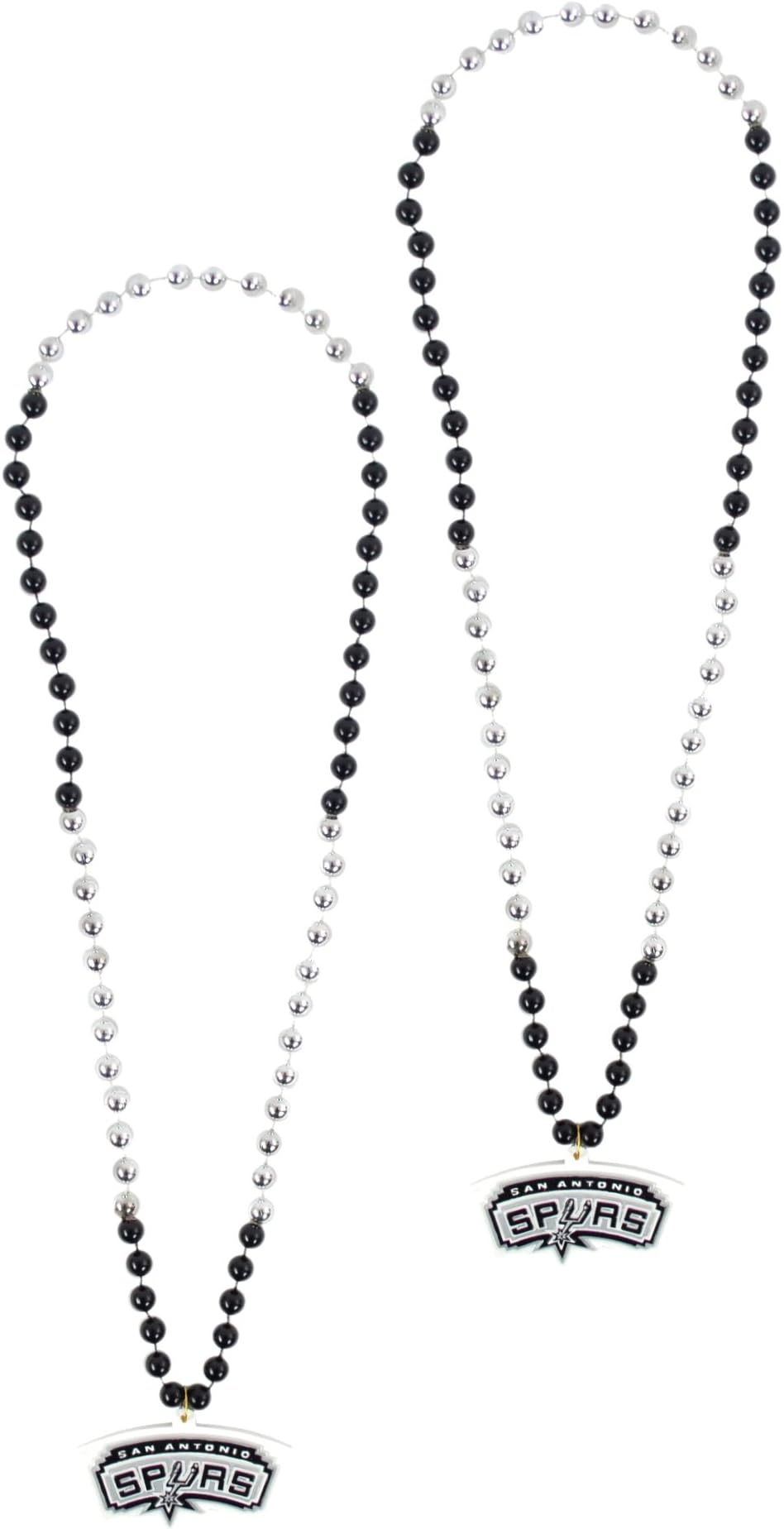 Official National Basketball Association Fan Shop Authentic NBA 2-pack Mardi-Gras Sport Party Beads (San Antonio Spurs)