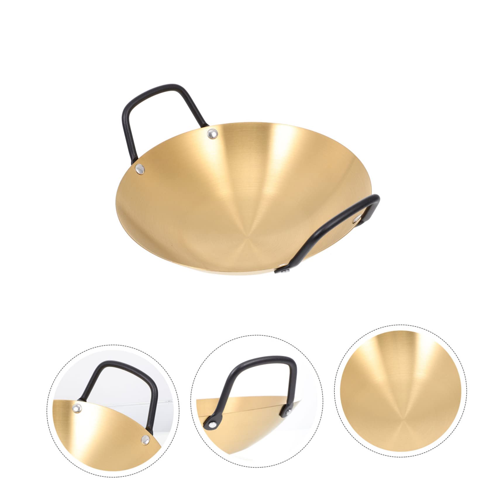 HOLIDYOYO Stainless Steel Dry Pot Korean Style Kitchenware Easy to Clean Korean Noodle Pot Cooking Utensil