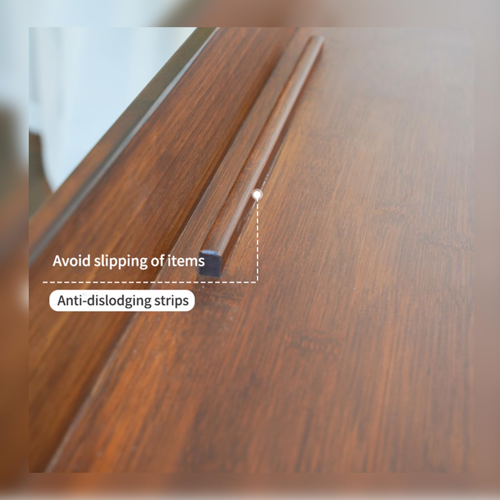 JIKUGO Mueble Auxiliar de Bambú, Mesa Auxiliar de Sala de Estar, Mesa Auxiliar Pequeña, Mesa de Café de Dormitorio, Mesas de Sofá Deslizables para Sala de Estar y Espacios Pequeños