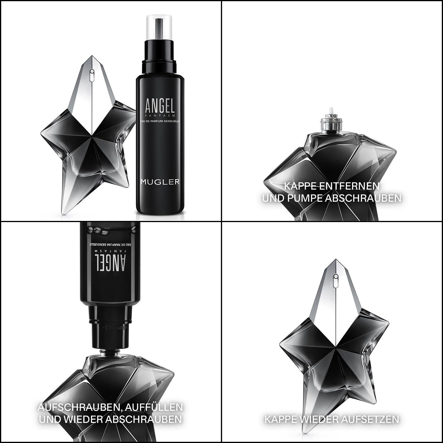 MUGLER Angel Fantasm Eau de Parfum, Damen-Parfum, Fruchtiger Gourmand-Duft mit Ambernoten, Lebendig und sinnlich, Nachfüllbar