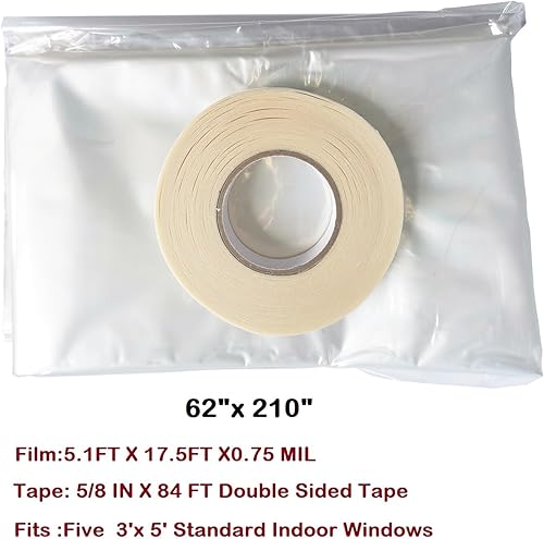 Miniatura 3 de Kit de película aislante para ventana para mantener el frío afuera Kit aislante de película retráctil (5 ventanas)