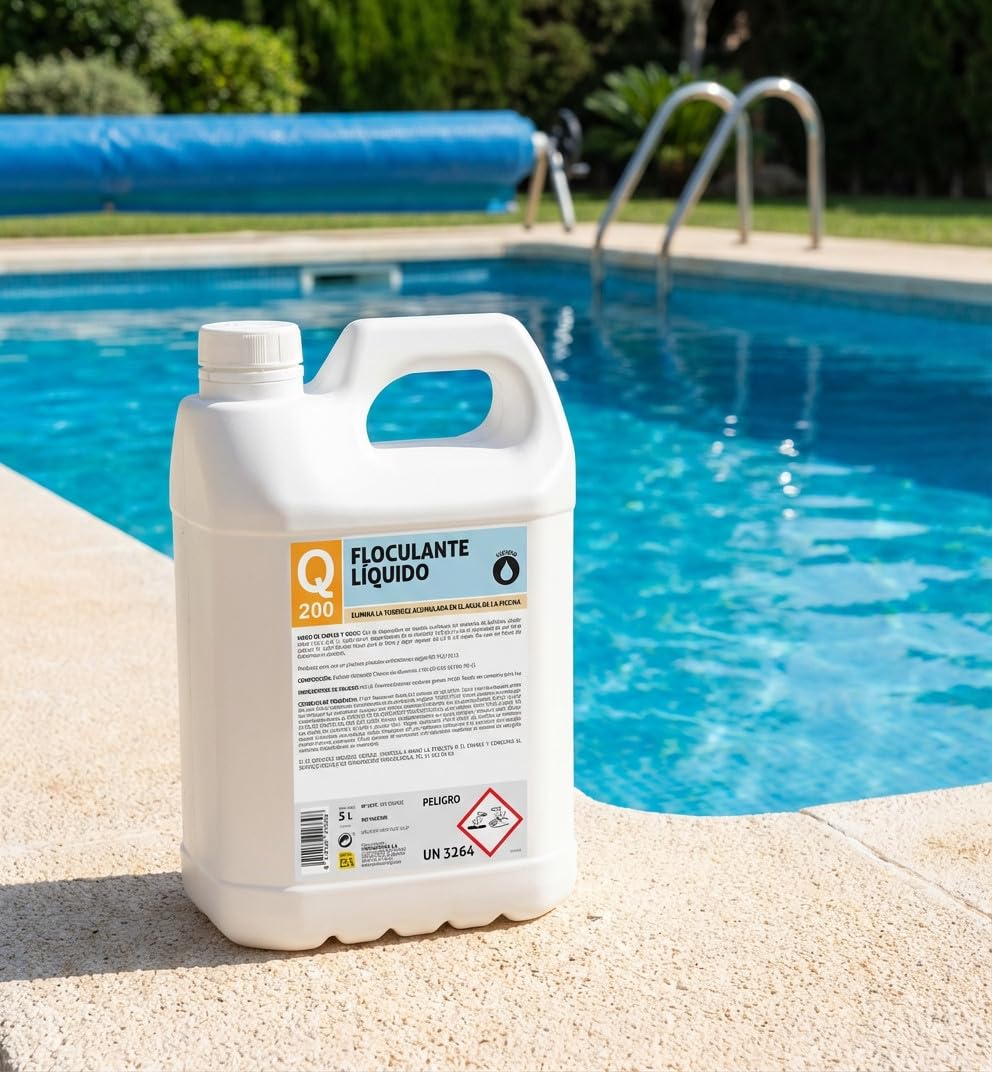 Suinga Floculante Liquido para Piscinas 5 litros | Tratamiento para Aguas Turbias y Clarificación del Agua | Mejora el Nivel bateriológico del Agua