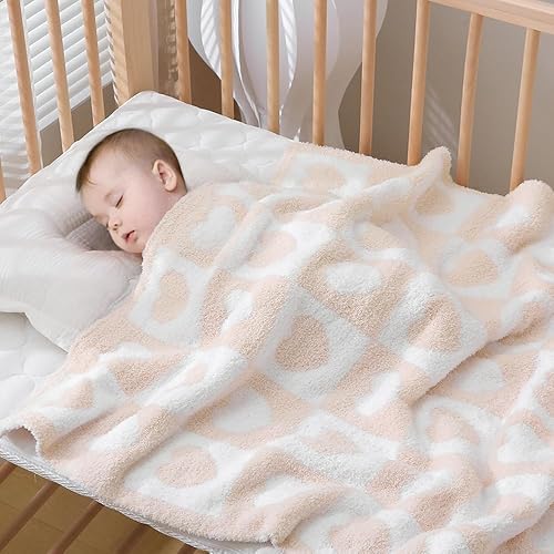 Miniatura 2 de BOBOYOYO Mantas de felpa para bebés recién nacidos, niños y niñas, con corazón, suave, mullida, cálida, manta de recepción de 30 x 30 poliéster,