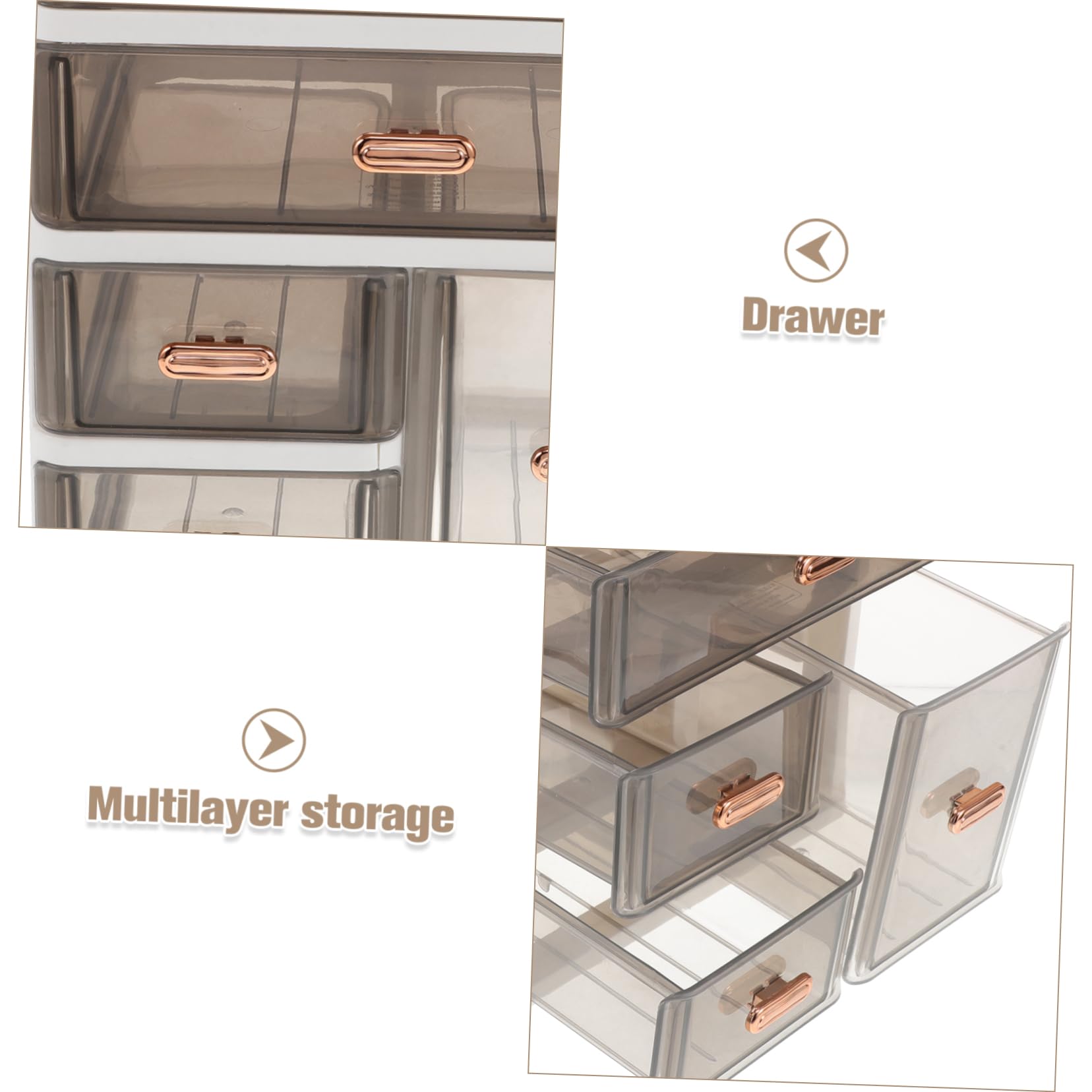 Ciieeo Organizer Da Scrivania Per Toeletta Con Cassetti, Scatola Porta Cosmetici in Plastica Trasparente, Unità Di Archiviazione Desktop Multistrato Per Bagno e Ufficio, Organizer Per Trucco Compatto