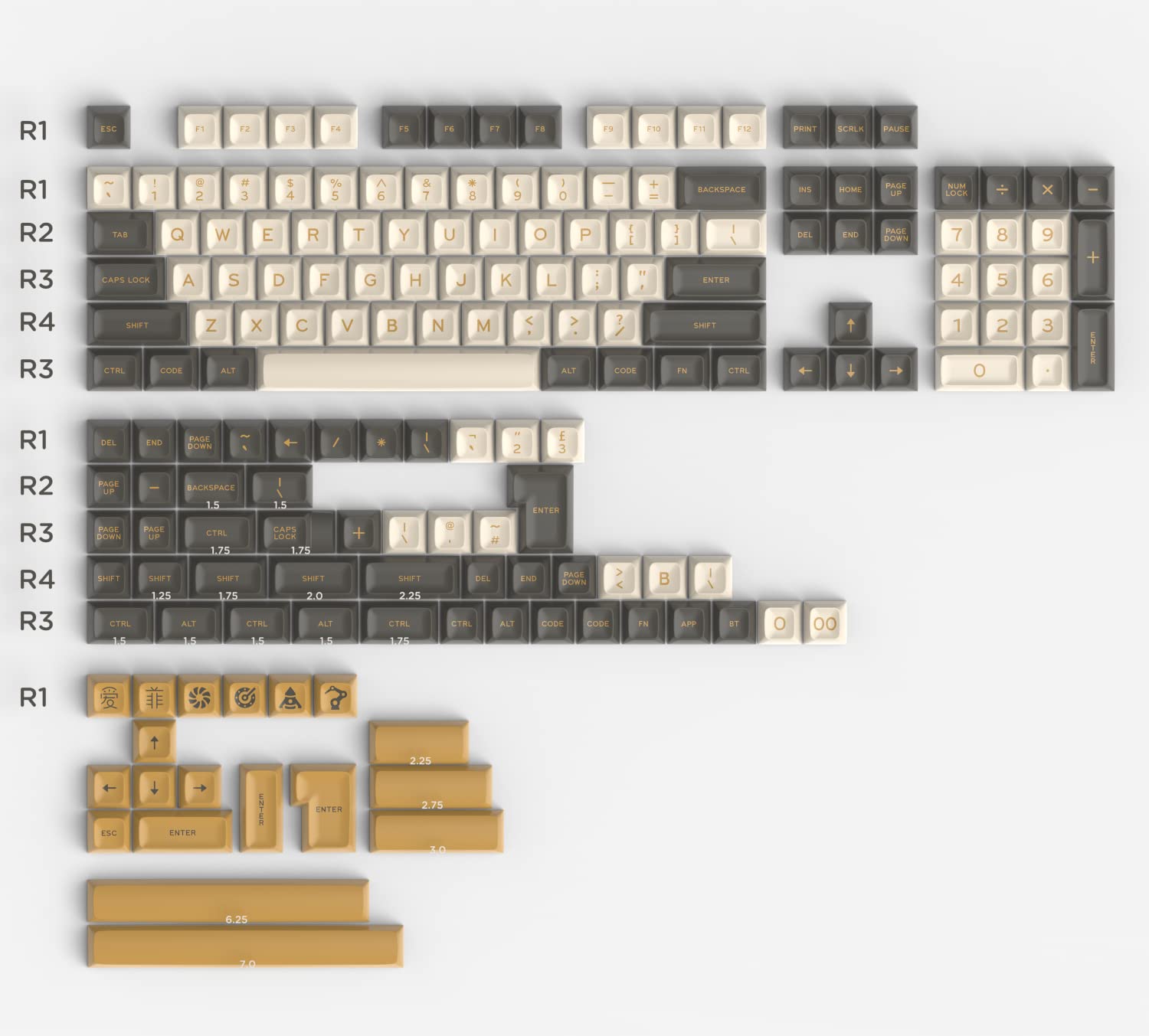 ONECAP AF SA KEYCAP ABS Double Shot Keycap for Cherry MX Switch keycaps for Wired USB Mechanical Gaming Keyboard (White Shimmer)