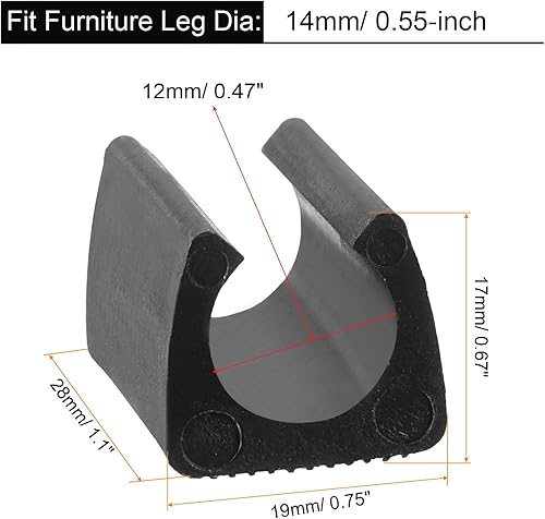 Miniatura 9 de uxcell Paquete de 40 puntas rectangulares antideslizantes para patas de silla, patas de tubo de metal de 0.472 pulgadas, protectores de muebles de