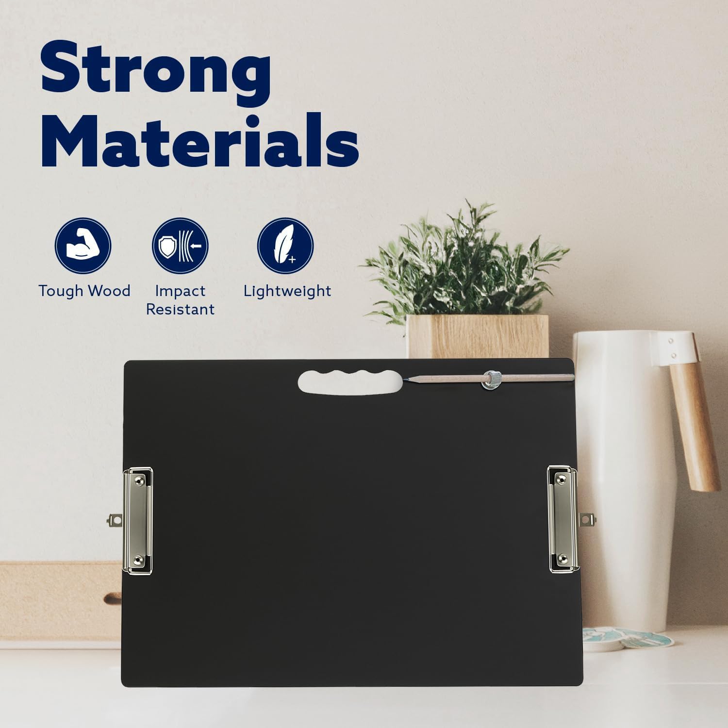 13x17 Clipboard – Professional Sketch & Drawing Board, Strong Metal Clip, Portable Art Portfolio for Artists, Students, Classroom & Studio (Black)
