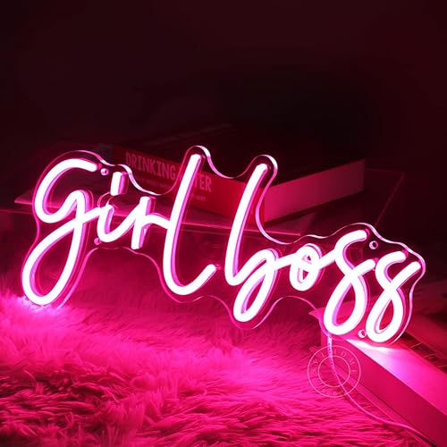 Miniatura 7 de SYLHOME Letrero de luz LED de neón Pink Girl Boss Cool Girls Dormitorio Escritorio Decoración de pared Señales Boss Lady Babe Cumpleaños Navidad
