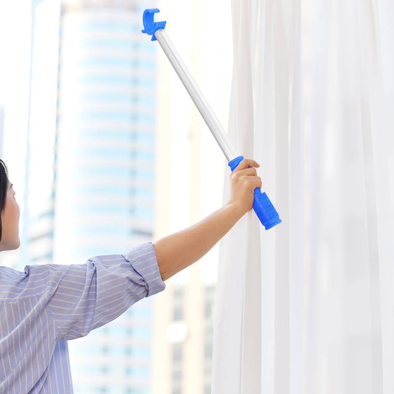 VILLCASE Jalousien-Öffnungsstange 46,2 cm, 151 g – Fensteröffnerstange zum einfachen Öffnen & Schließen von Markisenfenstern ohne Leiter, für hohe Wohnzimmer- & Küchenfenster, innen & außen