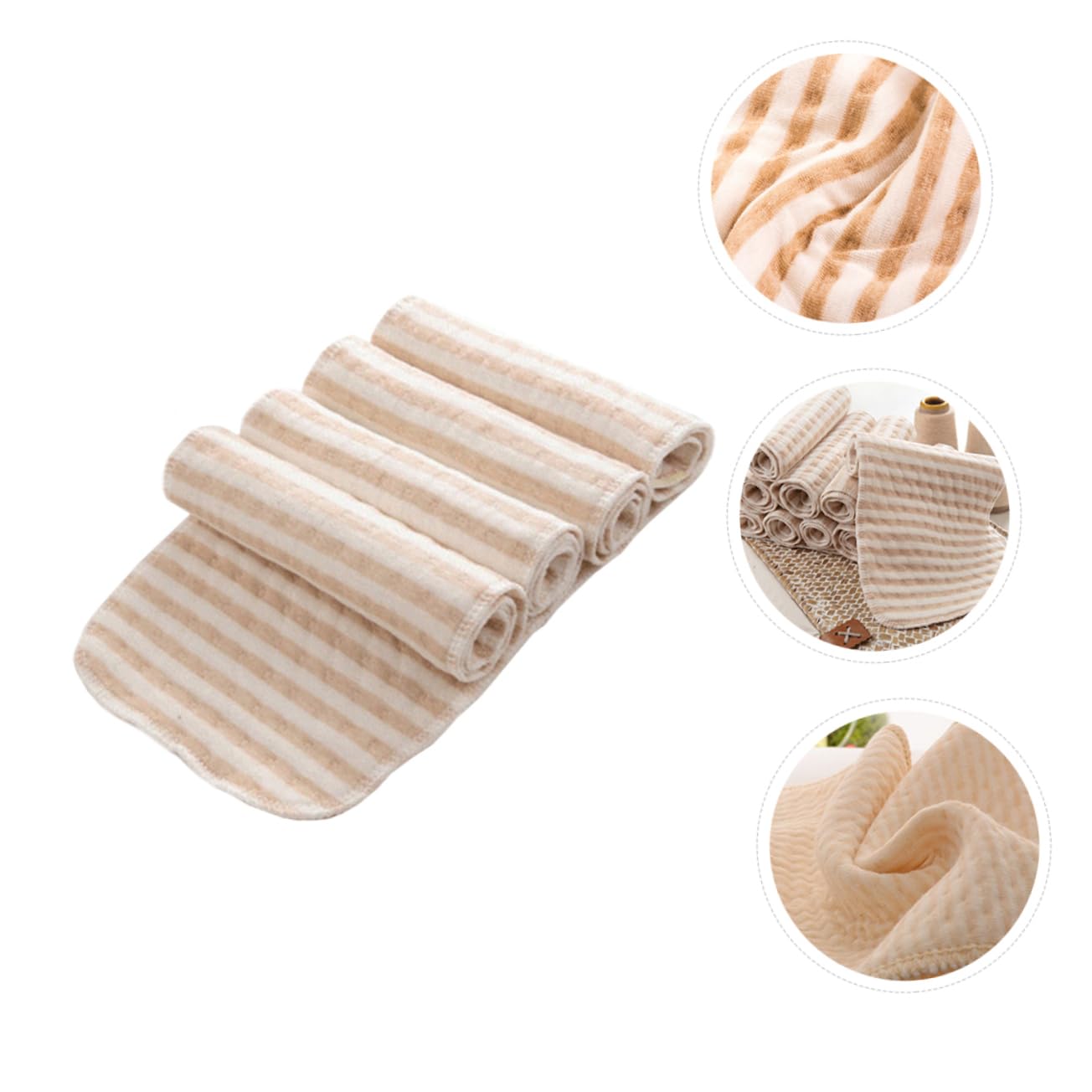 VICASKY Lot de 4 Doublures de Couches Lavables Bébé, Inserts Absorbants Anti-fuites, Tissu Doux 100% Coton, Usage Nuit et Jour, Protection Peau Sensible, Réutilisables pour -né