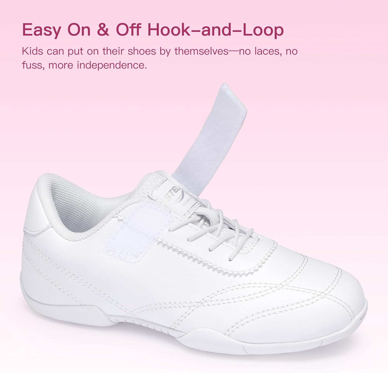 Stelle Girls Cheer Shoes White Youth Cheerleading Dance Sneakers Kids Athletic Tennis Shoes for Competition Training