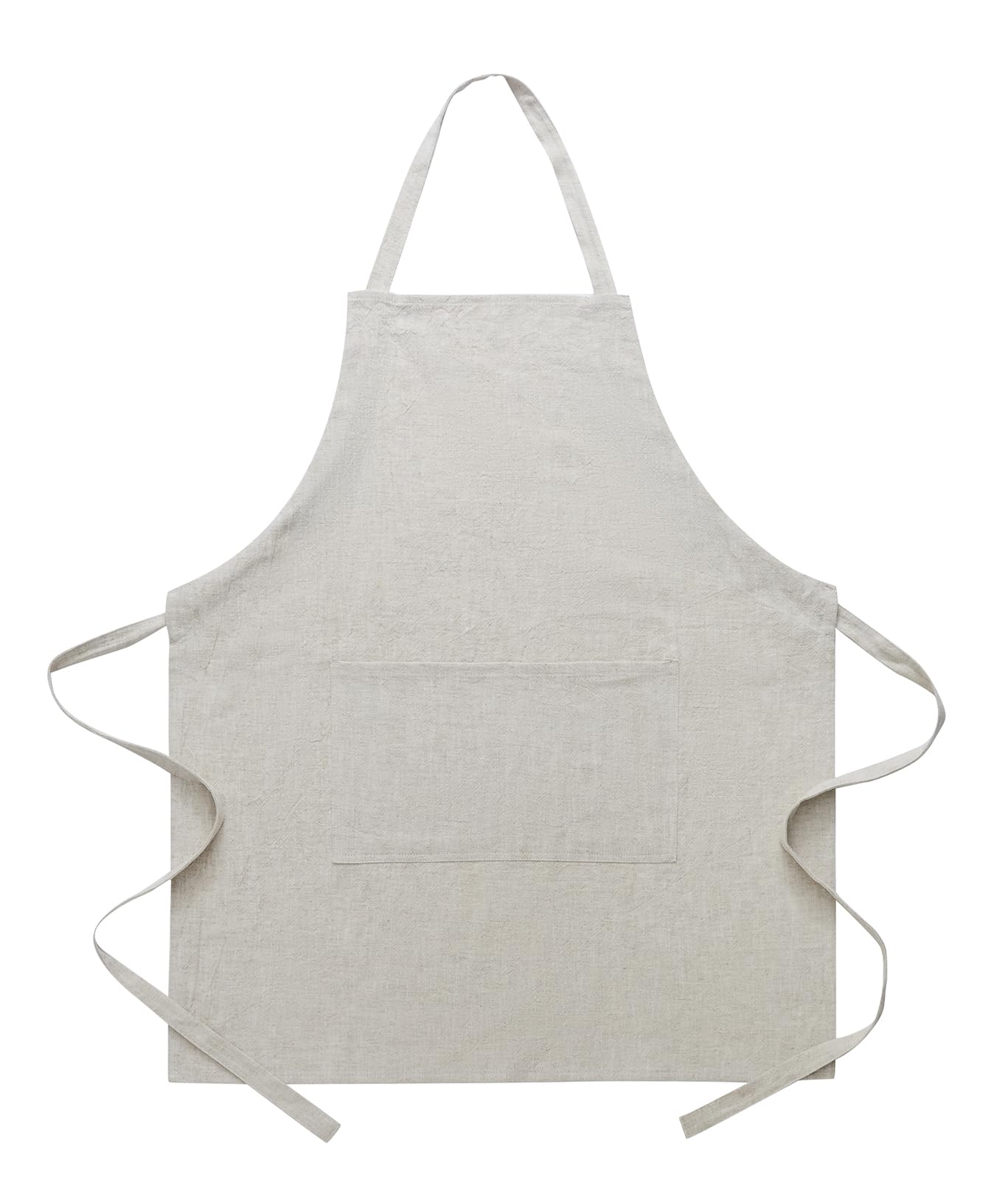 Pincy Cotton Linen Apron for Women - Adjustable Casual Apron with Pocktes, Great for Florist, Coffee House and Kitchen (Flaxen)