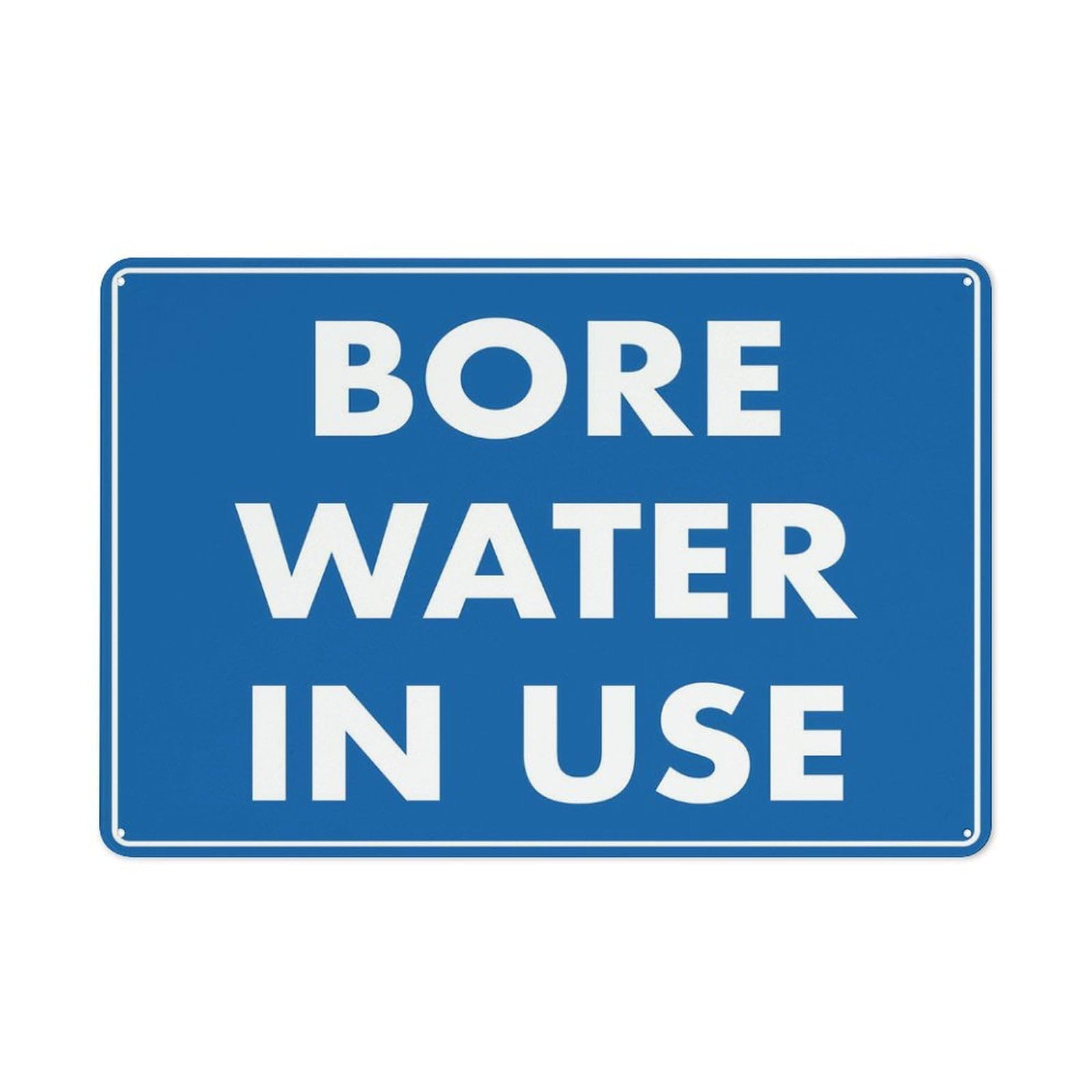 Peiyeety A10 Bore Water In Use - Blue Sign Signs Outdoor, Uv Printed Aluminum 12 X 8 In, Weatherproof And Security Signs For Home Or Business