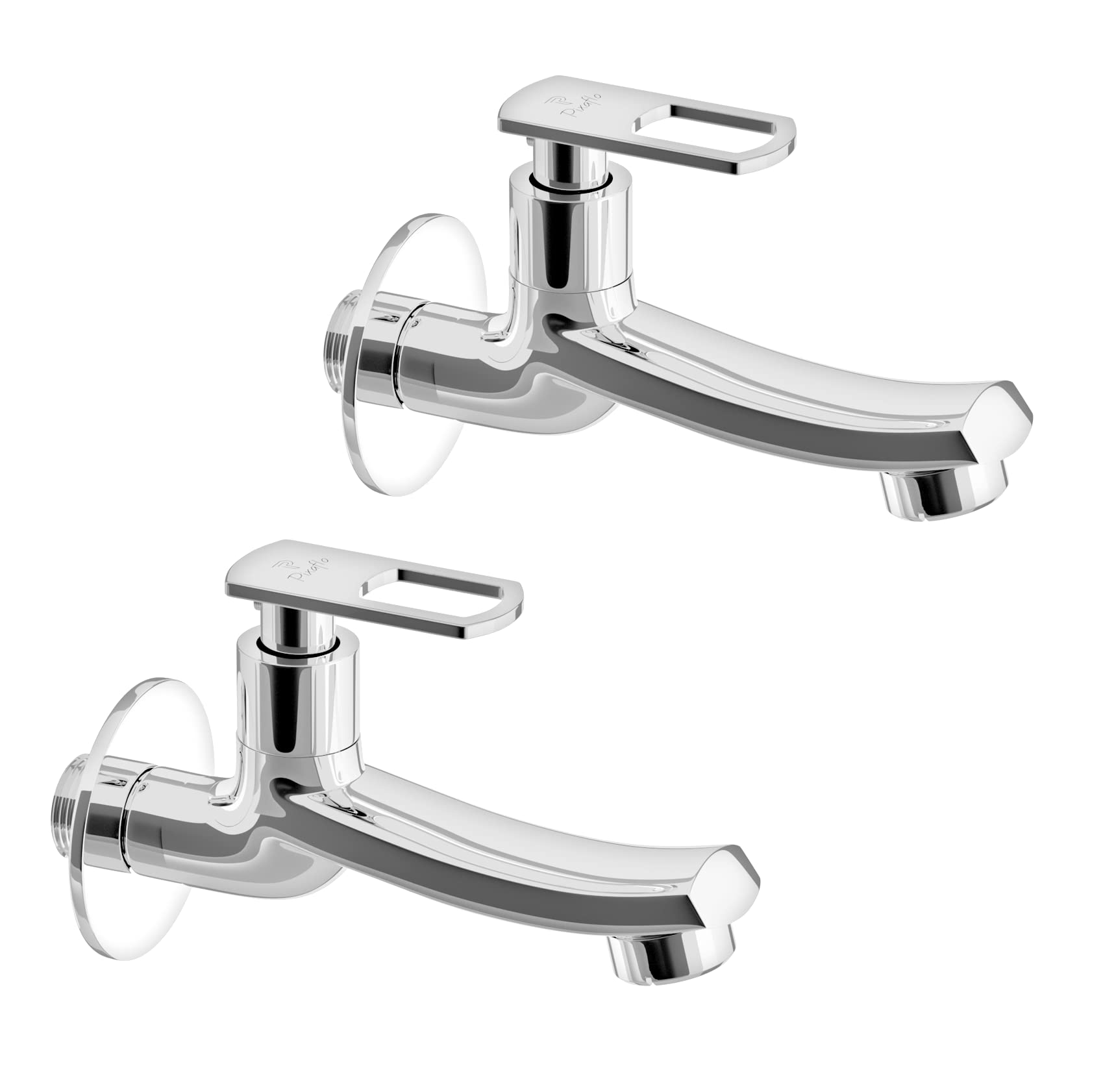 Pixaflo Concave-A Brass Long Body Bib Cock Tap with Wall Flange (Pack of 2) (Chrome) (B0BBCHYTJP) Amazon Price History, Amazon Price Tracker