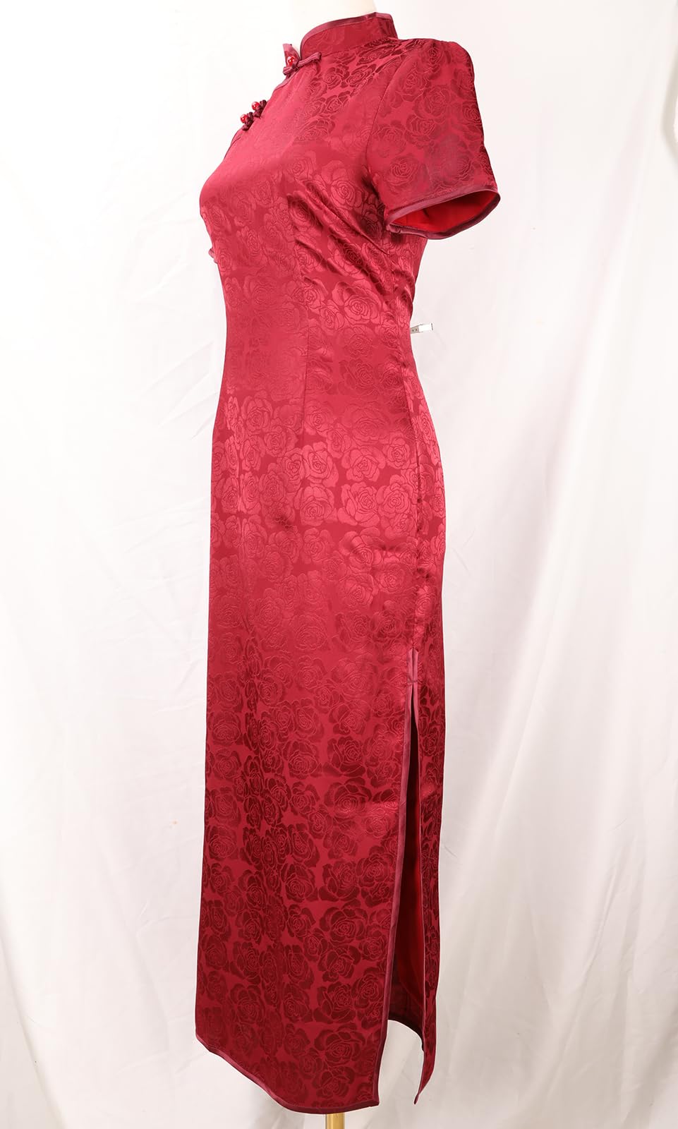 Vestidos chinos para mujer, cuello mandarín cheongsam, corte ajustado, manga corta, estampado floral, sexy, abertura lateral, Qipao