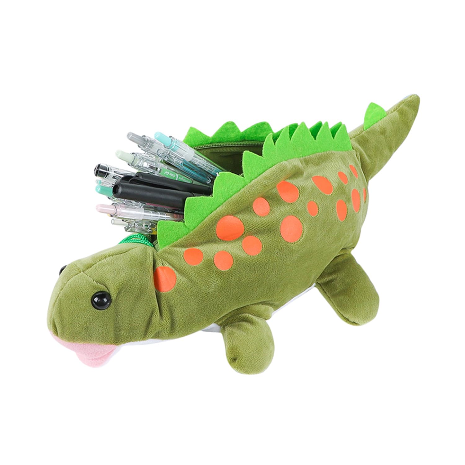 Kids Dinosaur Pencil Case 3D Plush Pen Bag Cute Animal Soft Pencil Box Children Zipper Pen Pouch Large Capacity Pencil Holder Novelty Stationery Organiser Storage Bag Birthday Gift for Boys Girls