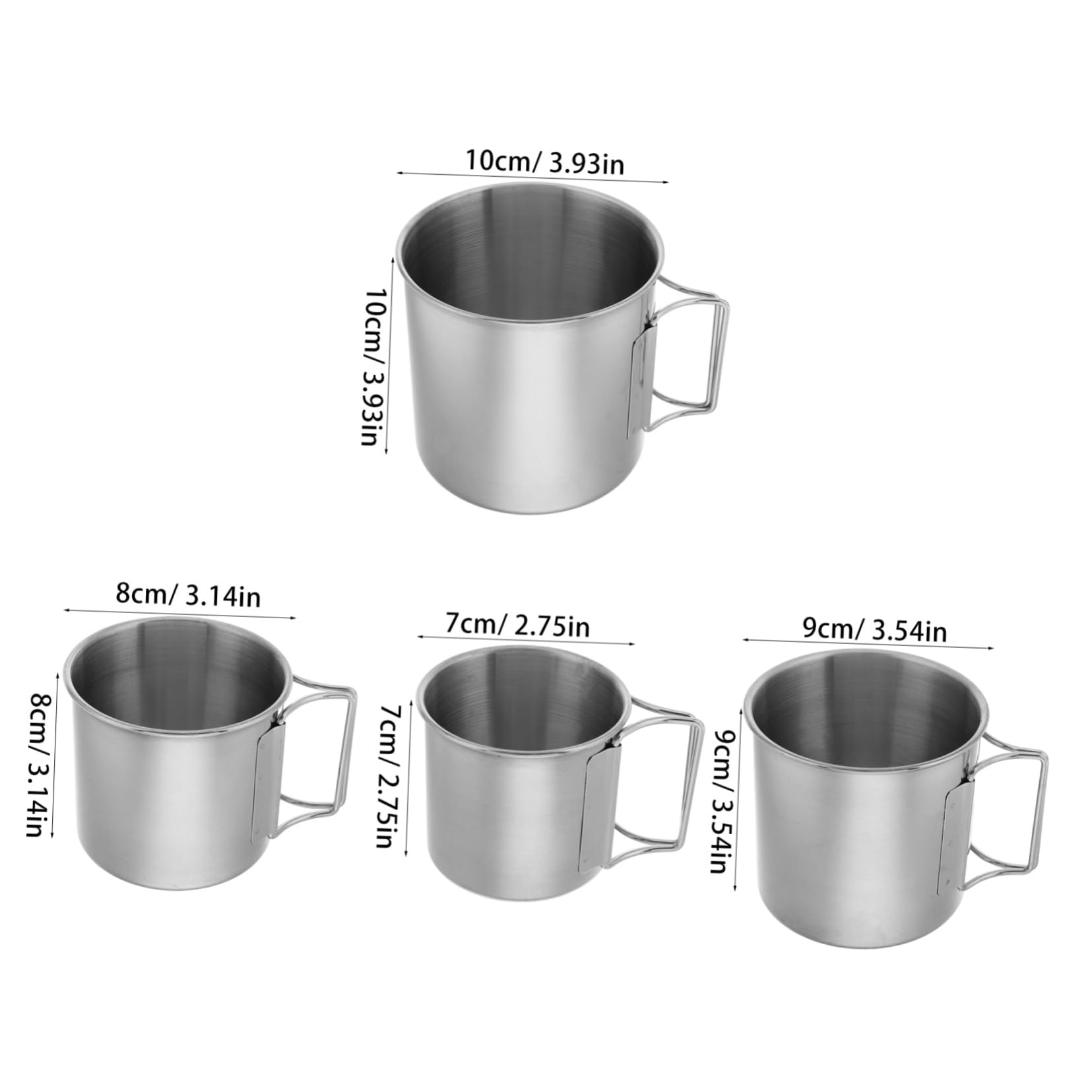 Garneck Backpacking Cup Camping Outdoor Mini Cup Stainless Steel Folding Metal Camping Set
