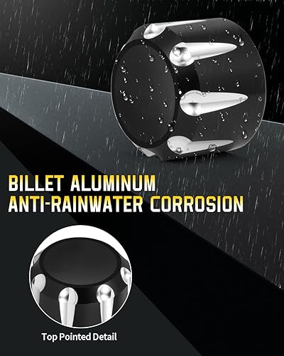 Miniatura 3 de ANONEMOTO Tapa de tuerca de eje delantero negra cubierta de tuerca de horquilla delantera compatible con Harley Davidson 2002-2023 Softail Dyna Iron
