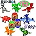 Hog Wild StikBot Dinosaur (Dino) Mystery Egg Figures Gift Set Bundle with Exclusive Matty's Toy Stop Storage Bag - 3 Pack (Assorted)