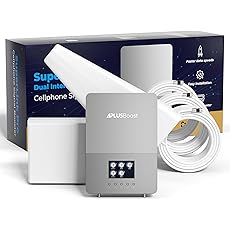 Cell PhoFne Booster for Home Up to 5000 sq ft,4G LTE 5G Cell Phone Signal Booster for Verizon, AT&T and All U.S.Carriers, Easy Installation with Built-in Antenna,HD LCD Display,FCC Approved