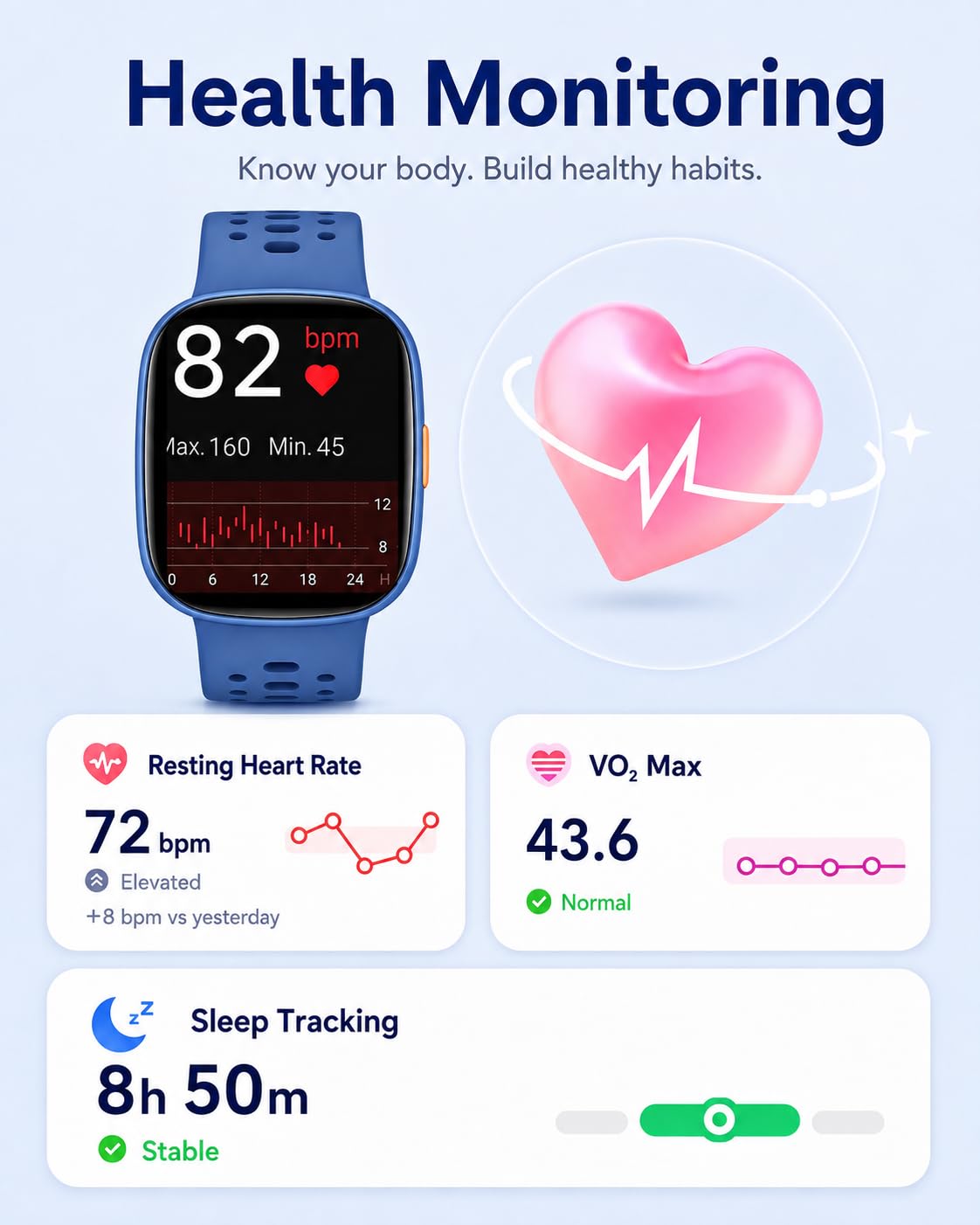 clleylise Smart Watch per bambini con chiamata Bluetooth, carta da parati fai da te e riproduzione musicale, promemoria meteo/sedentarietà, fotocamera con telecomando, adatto per ragazzi e ragazze 4