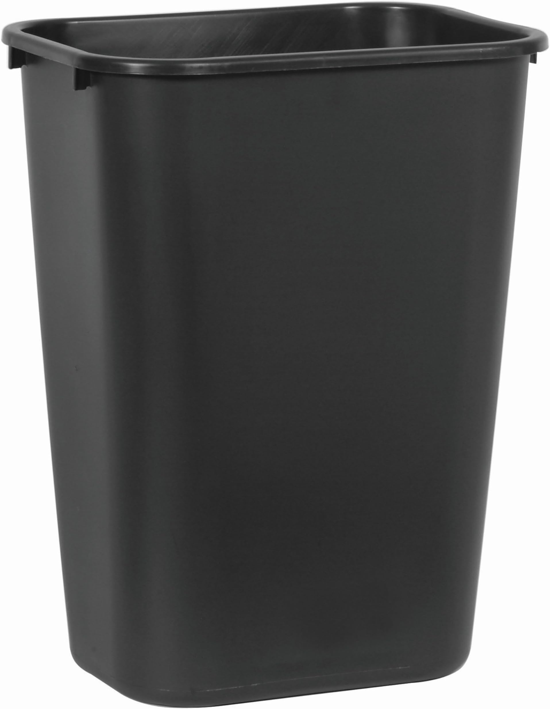 Rubbermaid Commercial Wastebasket Trash Container, 41QT/10.25 GAL, Plastic, Black, Stackable Trash Can for Bedroom/Bathroom/Office, Fits Under Desk/Sink/Cabinet