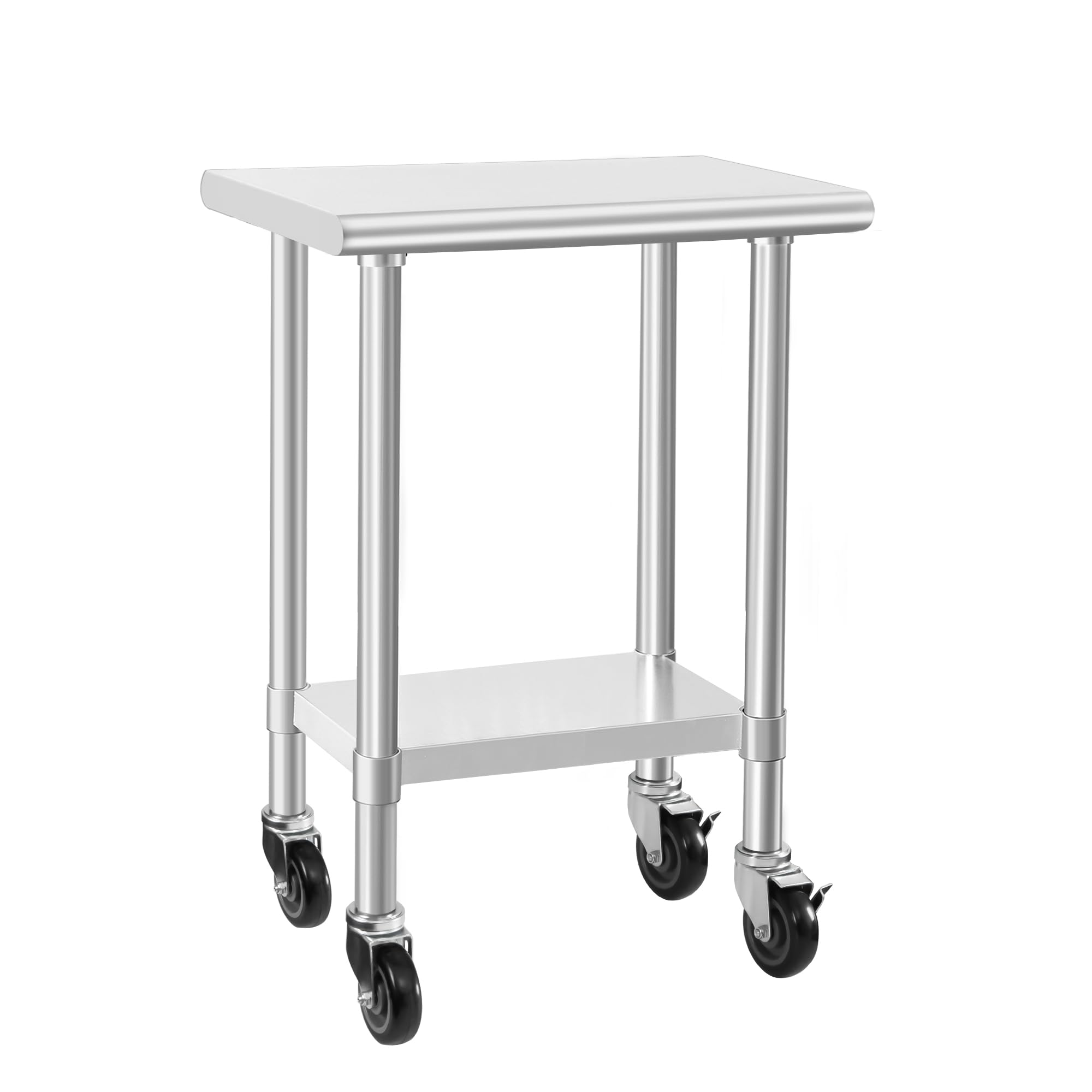 HARDURA Stainless Steel Commercial Table 18×24 Inches with Casters