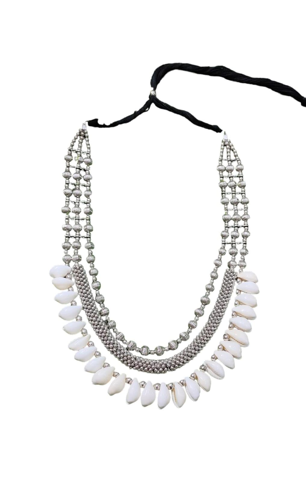 Women stylish Fusion and traditional three layer necklace with shell in silver oxidised/replica || Pack of 1 || (B0CNYLYL9Z) Amazon Price History, Amazon Price Tracker