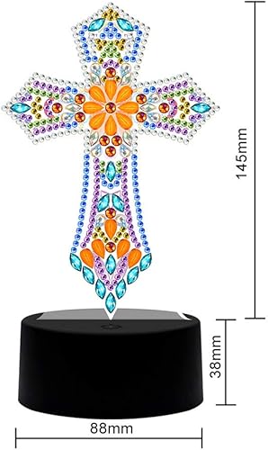 Miniatura 5 de Pintura de diamantes Lámpara de noche Tarjeta de bricolaje Pintura decorativa Lámpara de noche Iluminación dormitorio Lámpara de noche DIY Diamond