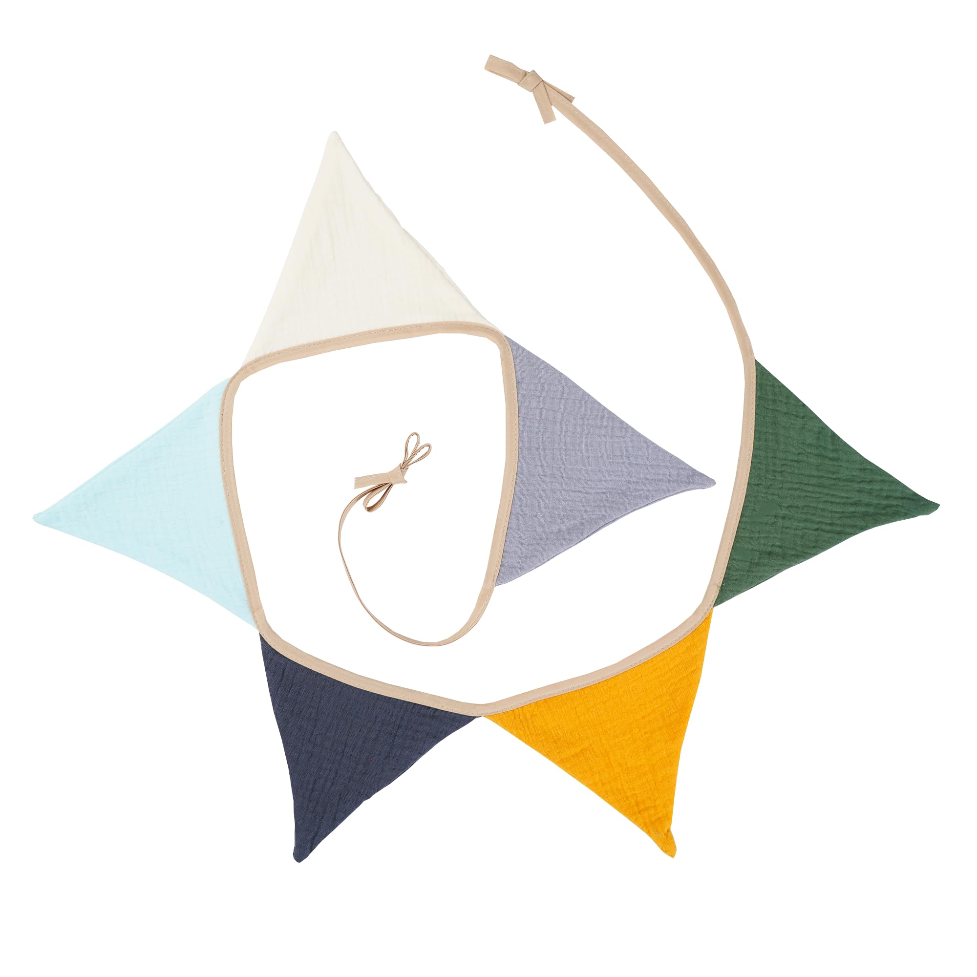 G2PLUS Muslin Fabric Bunting for Nursery: 6PCS Double Side Cloth Triangle Banner - Image 2