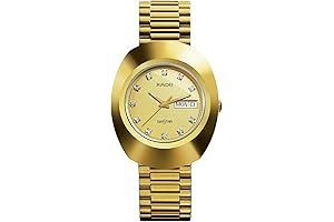Rado Men's Silver Dial Yellow Gold Plated Steel Swiss Watch (R12393633)