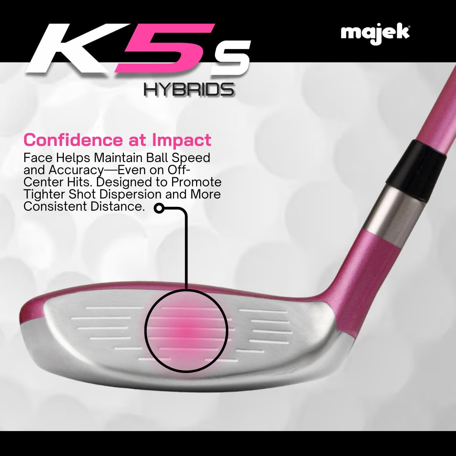 Majek Pink Senior Damen Golf-Hybriden Eisen Set New Senior Women Best All True Hybrid Ultra Light Weight Forgiving Fuchsia Woman Komplettpaket beinhaltet 4 5 6 7 8 9 PW SW All Lady Flex Utility Clubs