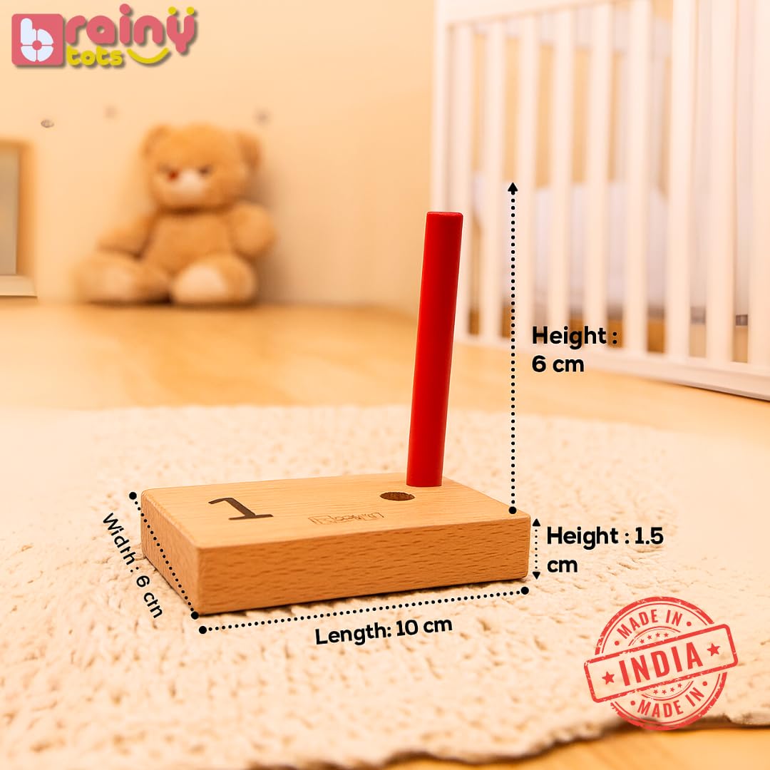 BrainyTots Pegs for Numbers Peg Board | Set of 10 Pegs | for Kids 1, 2, 3 Years Old 1