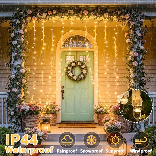 Image of JMEXSUSS 600 LED Curtain Lights, String Lights for Bedroom,9.5ft x 19.6ft