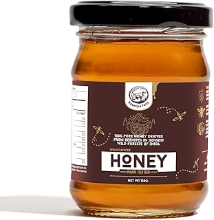 Kesariya Farm Wildflower Honey | Raw 100% Pure & Natural | Produced By Wild Forest Bees | Unprocessed, Unpasteurized | NMR Tested | Glass Jar (150 Gram)