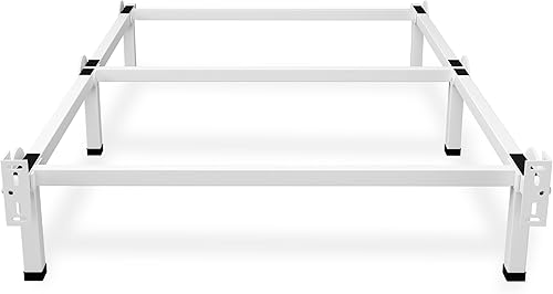 Miniatura 9 de Marco de cama de metal, base de 9 patas, soporte de 8 pulgadas para somier, tamaño Queen, fácil de montar, color negro Negro