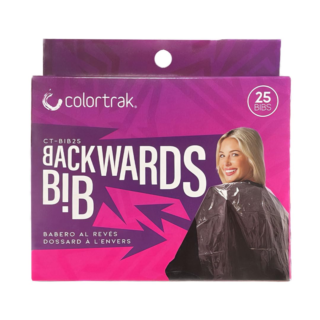 Colortrak - Babero para peluquería, impermeable, desechable, para corte y teñido de cabello, protege a los clientes, capas y sillas de salón, 24 x 38 pulgadas, incluye 25 baberos, Claro 3