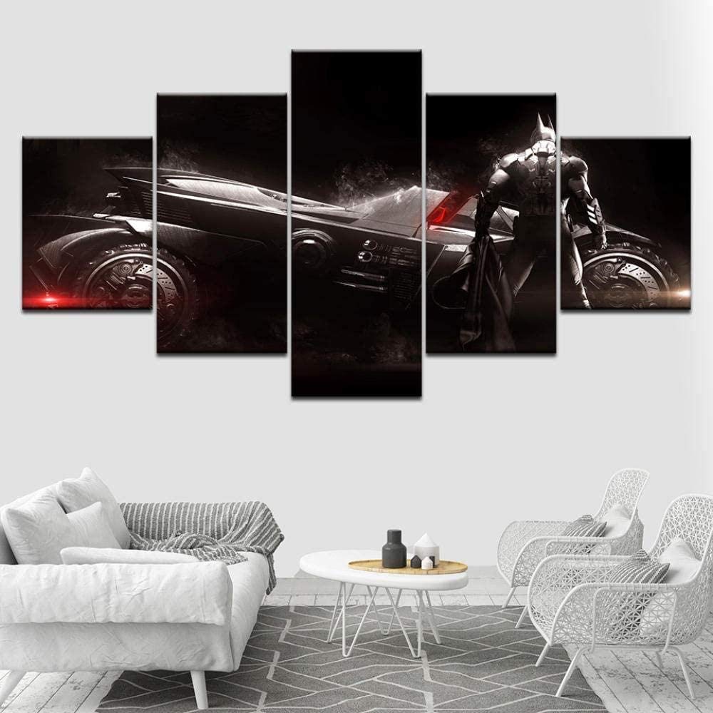 QQYYYT 5 pieces of black knight wall decorations 5 pieces of picture wall art on canvas
